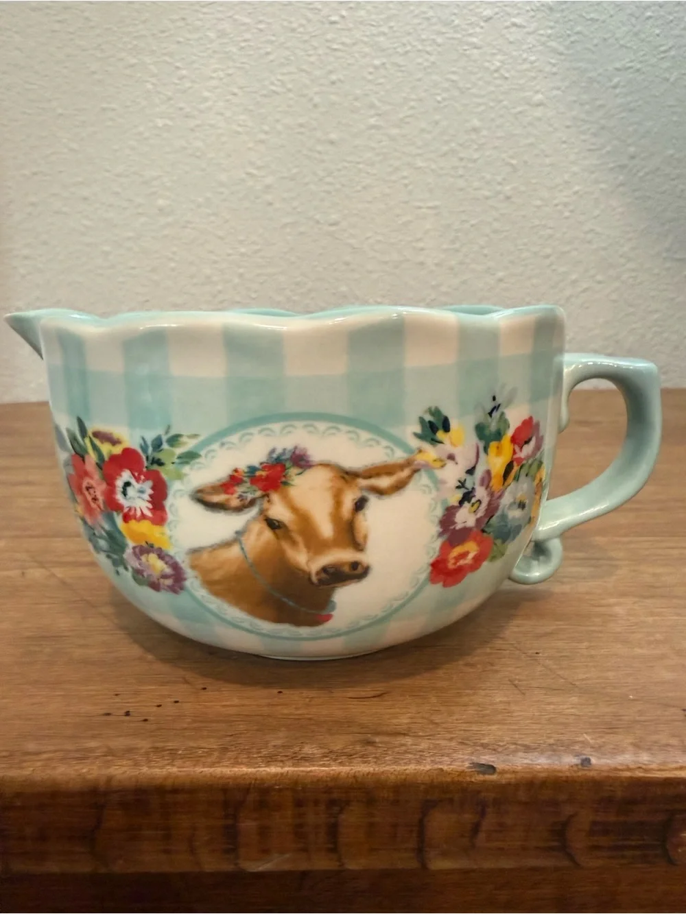 Pioneer Woman Farm Animal Stoneware Measuring Cups Set of 4 NWOT Floral Gingham